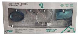 Accesorio p/baño METALICO Acero inox 5pc Unika UNKT