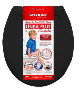 Asiento inodoro tapa PLUS acolchada Negro Mebuki