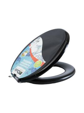 Asiento p/inodoro acolchada negro Duda