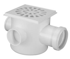 Caja sifonada 10x10x5cm blanca 4 salidas 904 Krona