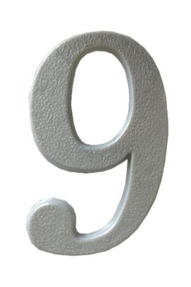 Numero residencial plastico 9 Aluminio
