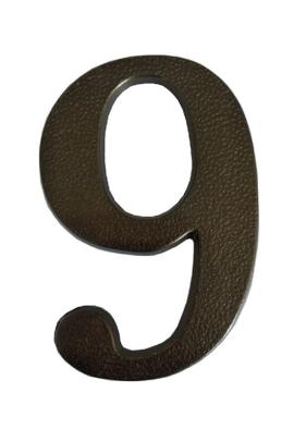 Numero residencial plastico  9 Color Bronce