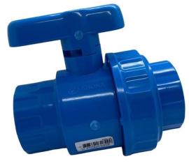 Pieza pvc AZUL llave paso c/doble union 50mm Krona