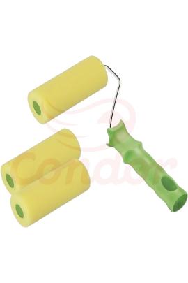Rodillo espuma poliester amarillo  9cm+2rep 976/9r 971643
