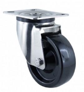 Rueda negra 2 1/2 con base metal VJSR2.5/ SG-65